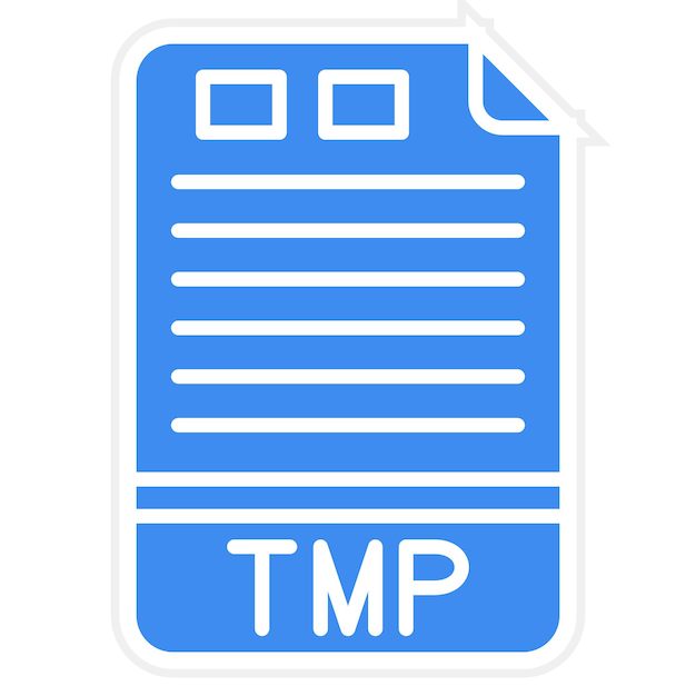 Imagen vectorial de icono TMP Puede utilizarse para formatos de archivo
