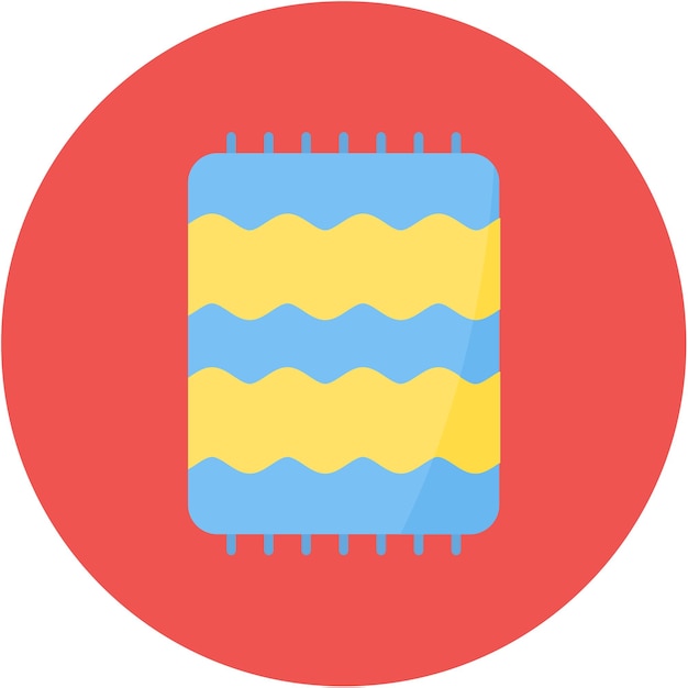 Imagen vectorial del icono de la toalla de playa Se puede usar para Coastline