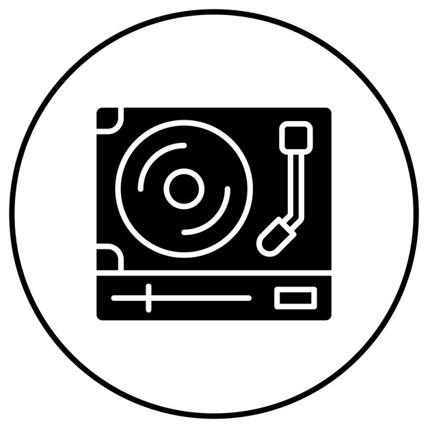 Imagen vectorial del icono del tocadiscos Se puede usar para cumpleaños