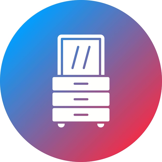 Imagen vectorial del icono del tocador Se puede utilizar para la producción de video