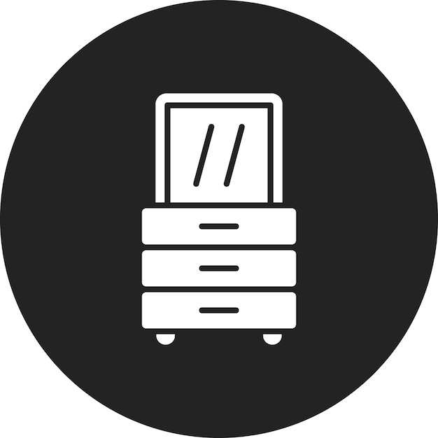 Imagen vectorial del icono del tocador Se puede utilizar para la producción de video
