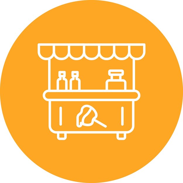 Imagen vectorial del icono de Toffee Apple Stall Se puede usar para el parque temático