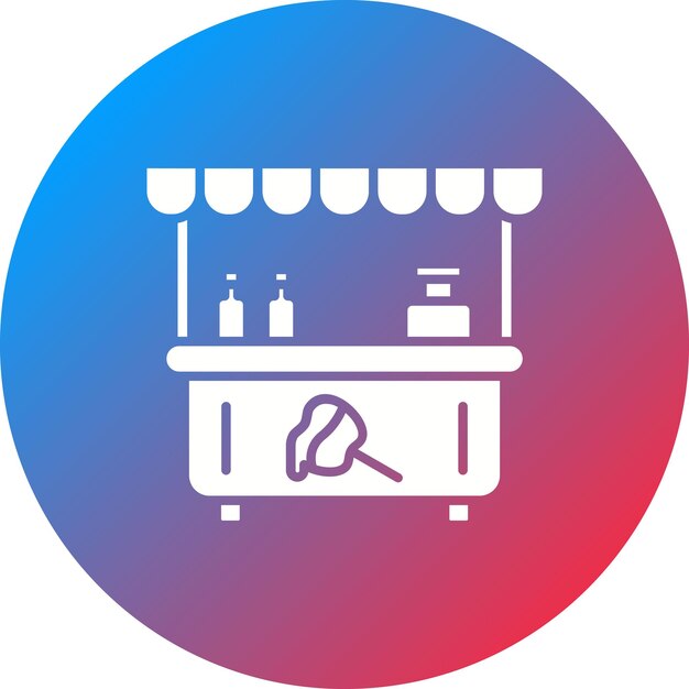 Imagen vectorial del icono de Toffee Apple Stall Se puede usar para el parque temático