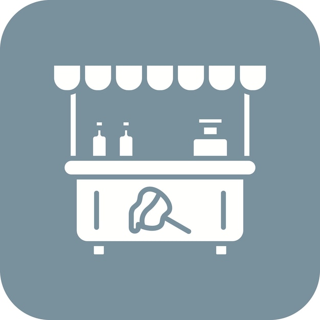 Imagen vectorial del icono de Toffee Apple Stall Se puede usar para el parque temático