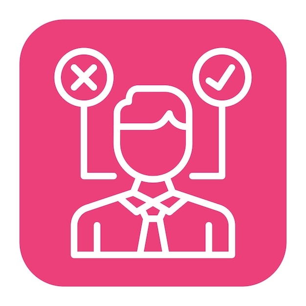 Imagen vectorial de icono para la toma de decisiones Puede utilizarse para el cumplimiento y la regulación