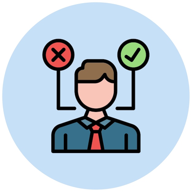 Imagen vectorial de icono para la toma de decisiones Puede utilizarse para el cumplimiento y la regulación