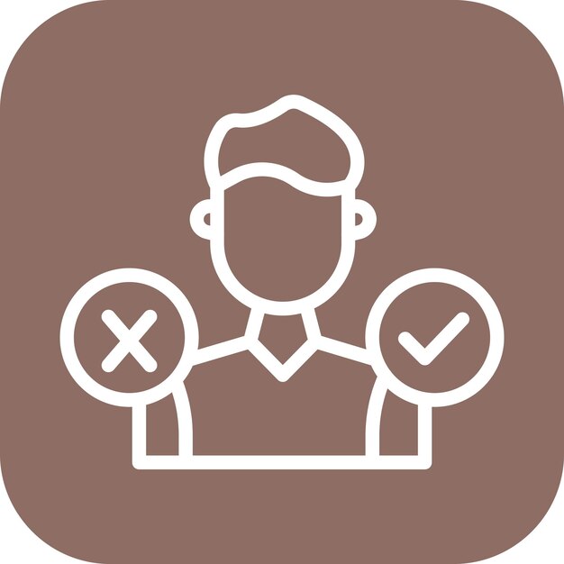 Imagen vectorial de icono de toma de decisiones Puede utilizarse para la gestión de productos