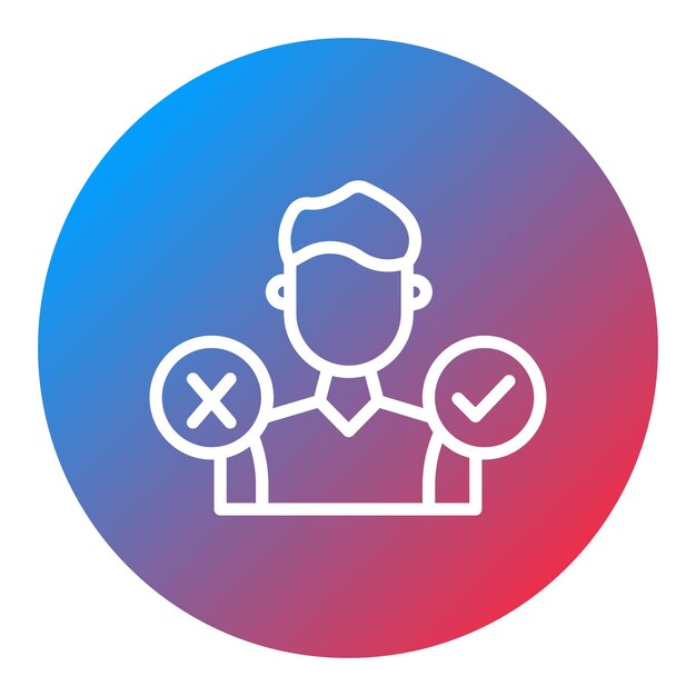 Imagen vectorial de icono de toma de decisiones Puede utilizarse para la gestión de productos