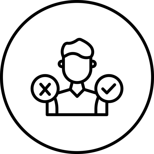 Imagen vectorial de icono de toma de decisiones Puede utilizarse para la gestión de productos