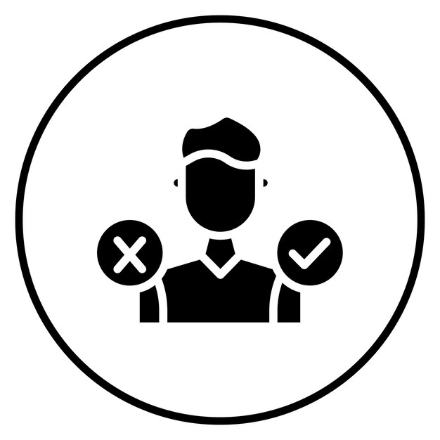 Imagen vectorial de icono de toma de decisiones Puede utilizarse para la gestión de productos