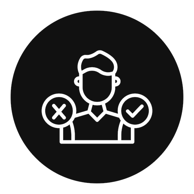 Imagen vectorial de icono de toma de decisiones Puede utilizarse para la gestión de productos