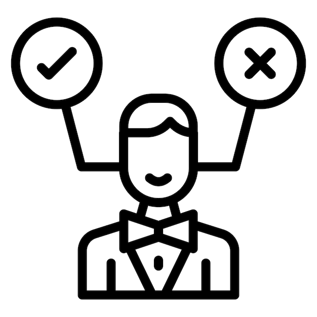 Imagen vectorial de icono de toma de decisiones Puede utilizarse para la organización