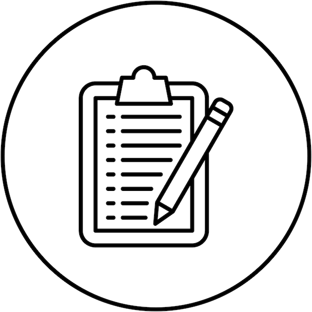 La imagen vectorial del icono de toma de notas se puede utilizar para la productividad