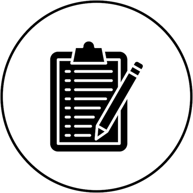 La imagen vectorial del icono de toma de notas se puede utilizar para la productividad