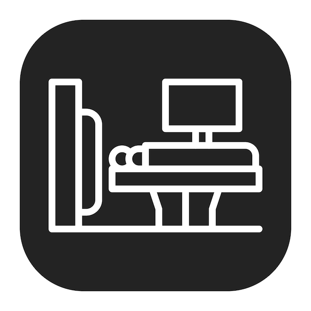 Imagen vectorial del icono de tomografía computarizada Puede utilizarse para pruebas médicas