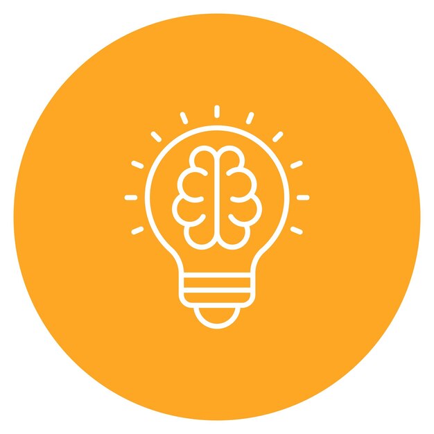 Imagen vectorial de icono de tormenta de ideas Se puede usar para Office