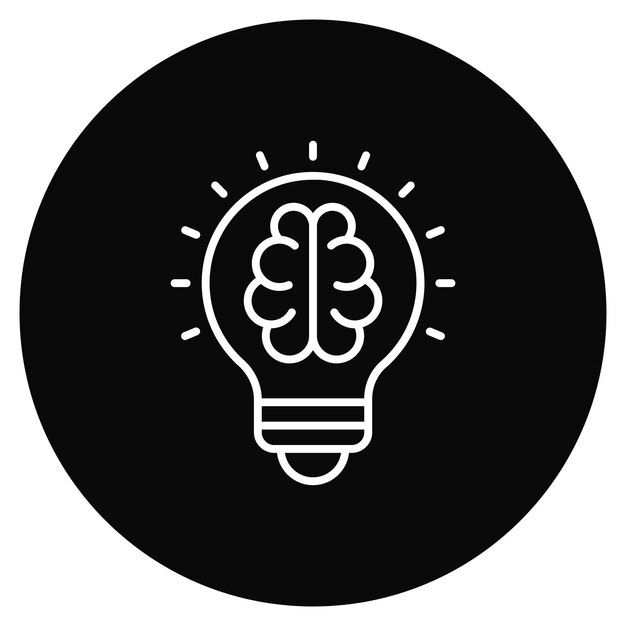 Imagen vectorial de icono de tormenta de ideas Se puede usar para Office