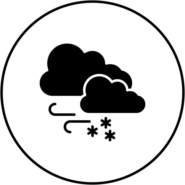 La imagen vectorial del icono de la tormenta de nieve se puede usar para desastres naturales