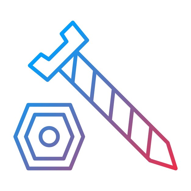 Imagen vectorial del icono del tornillo Se puede utilizar para herramientas de construcción