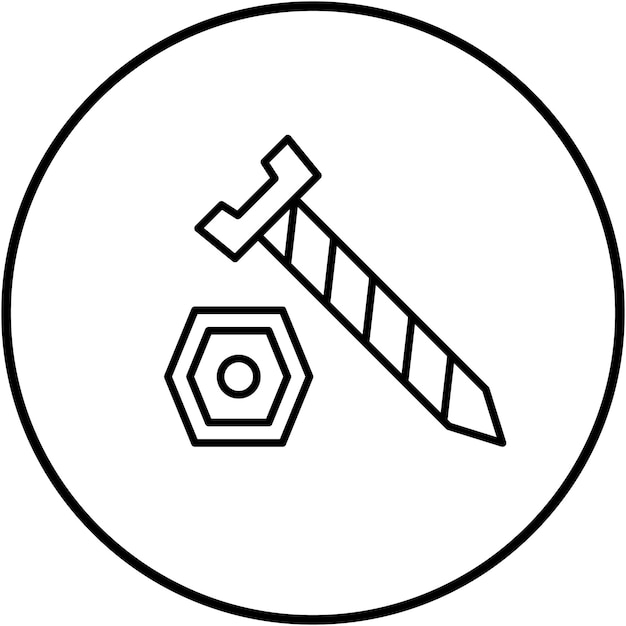 Imagen vectorial del icono del tornillo Se puede utilizar para herramientas de construcción