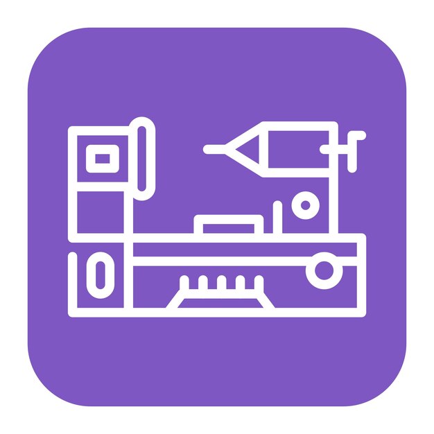 La imagen vectorial del icono del torno se puede utilizar para la metalurgia