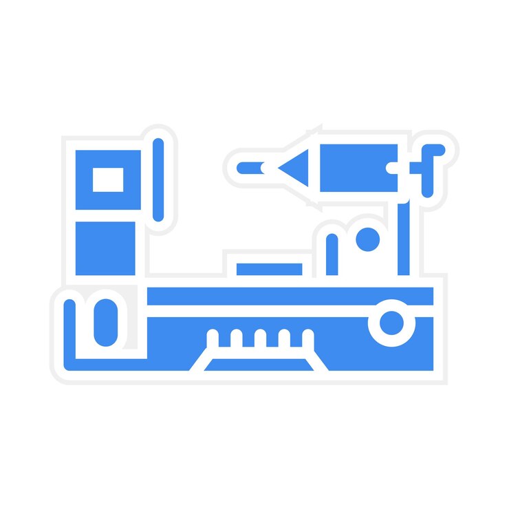 Vector la imagen vectorial del icono del torno se puede utilizar para la metalurgia