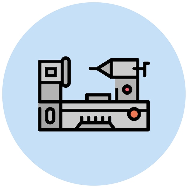 La imagen vectorial del icono del torno se puede utilizar para la metalurgia