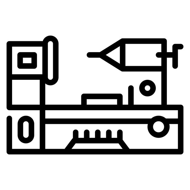 La imagen vectorial del icono del torno se puede utilizar para la metalurgia
