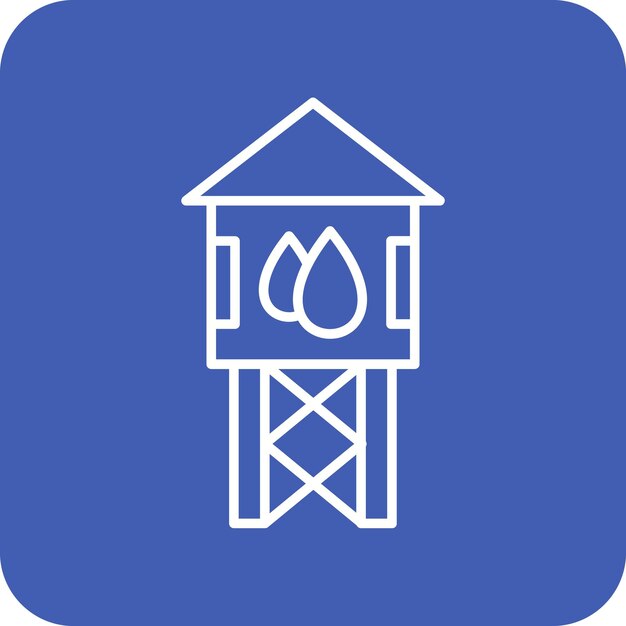 Imagen vectorial del icono de la torre de agua Se puede usar para el bombero