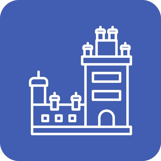 Vector imagen vectorial del icono de la torre de belem se puede usar para landmarks