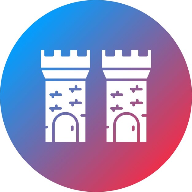 Imagen vectorial del icono de la torre del castillo Se puede usar para Medieval