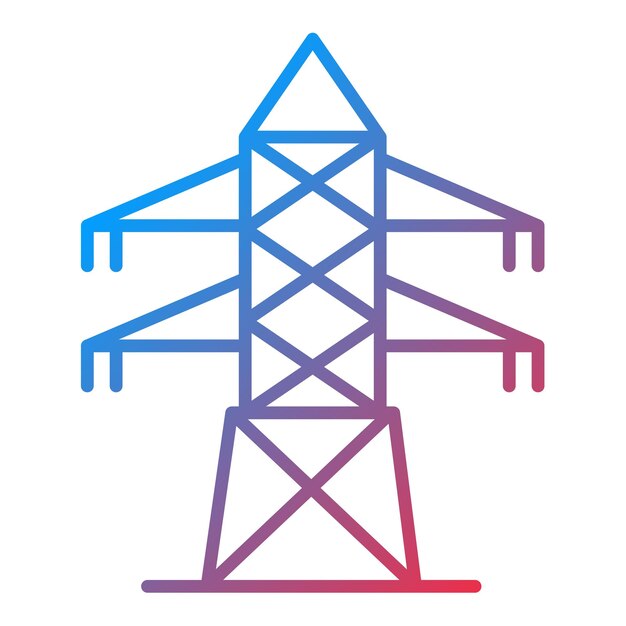 Imagen vectorial del icono de la torre eléctrica Se puede utilizar para los elementos de la ciudad