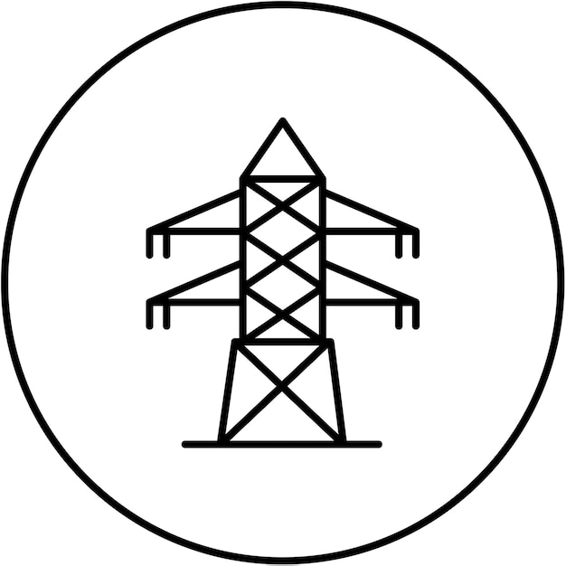 Imagen vectorial del icono de la torre eléctrica Se puede utilizar para los elementos de la ciudad