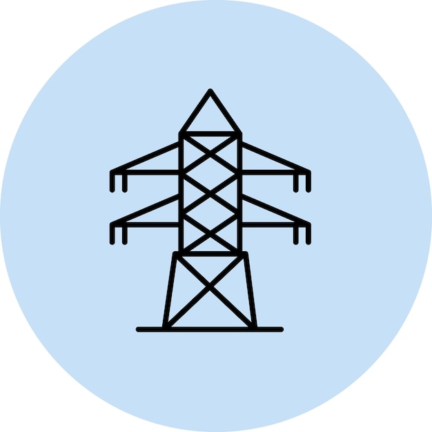 Imagen vectorial del icono de la torre eléctrica Se puede utilizar para los elementos de la ciudad