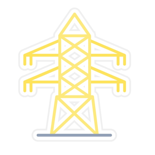 Imagen vectorial del icono de la torre eléctrica Se puede utilizar para los elementos de la ciudad