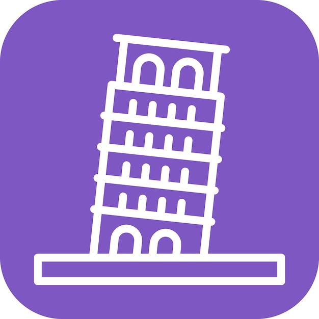 Imagen vectorial del icono de la torre inclinada Se puede utilizar para Italia