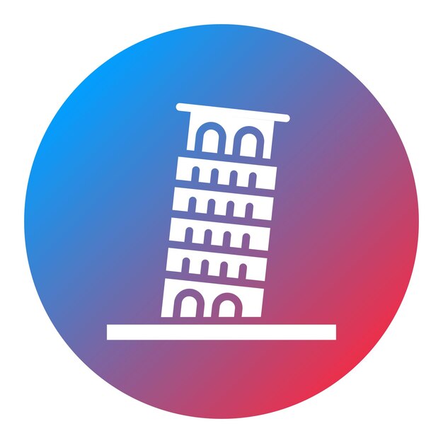 Imagen vectorial del icono de la torre inclinada Se puede utilizar para Italia