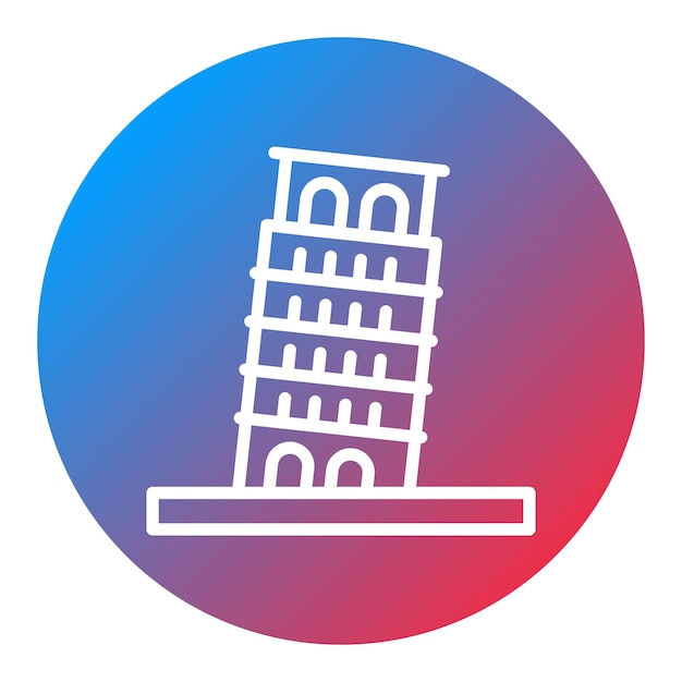 Imagen vectorial del icono de la torre inclinada Se puede utilizar para Italia