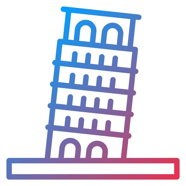 Imagen vectorial del icono de la torre inclinada Se puede utilizar para Italia