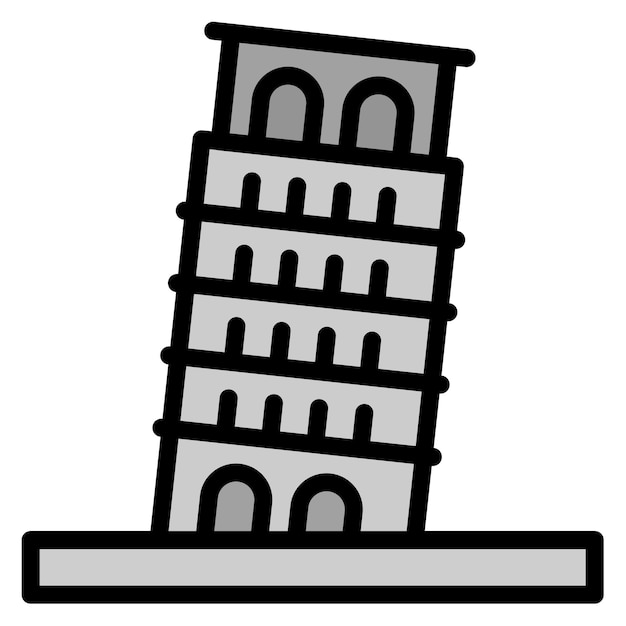 Imagen vectorial del icono de la torre inclinada Se puede utilizar para Italia