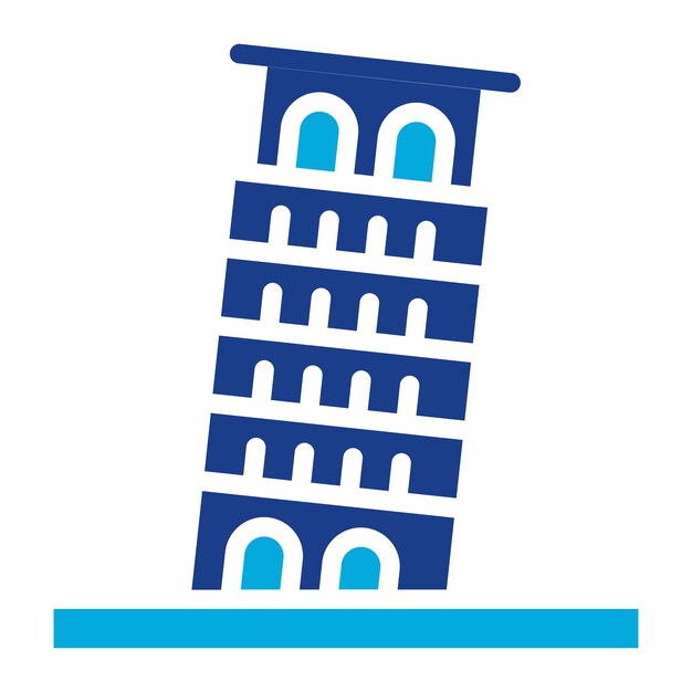 Imagen vectorial del icono de la torre inclinada Se puede utilizar para Italia