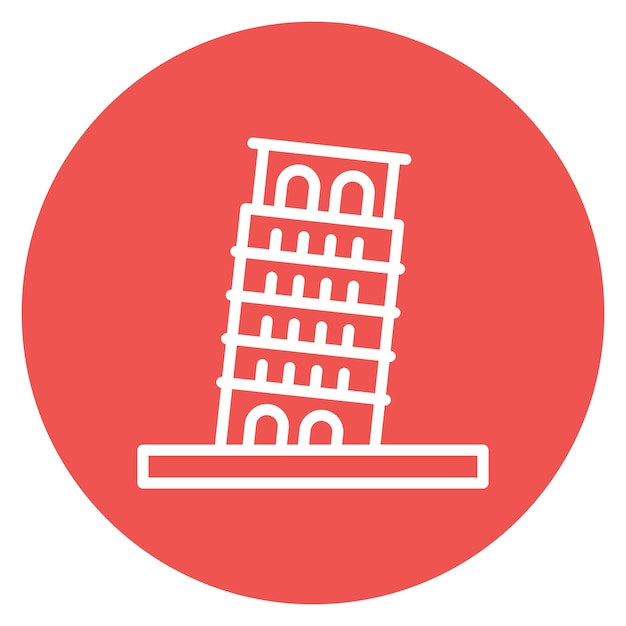 Imagen vectorial del icono de la torre inclinada Se puede utilizar para Italia