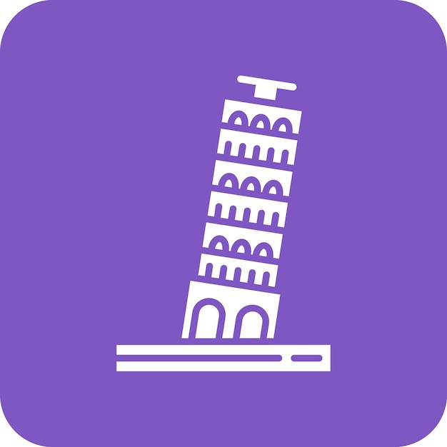 Imagen vectorial del icono de la Torre de Pisa Se puede usar para Landmarks