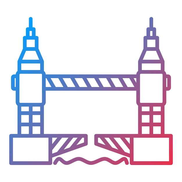 Imagen vectorial del icono de la torre del puente Se puede usar para Landmarks