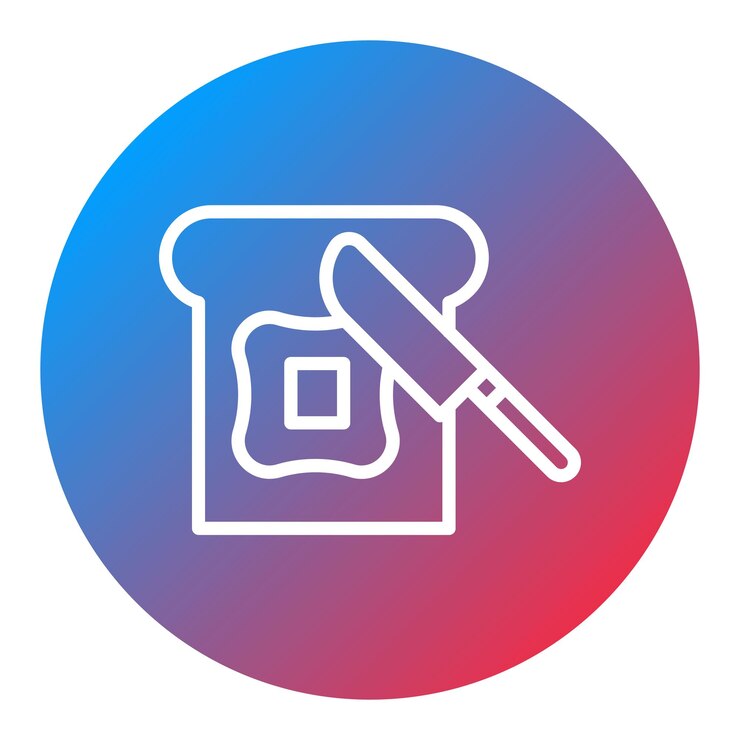 Vector imagen vectorial del icono de la tostada con mantequilla se puede usar para el brunch