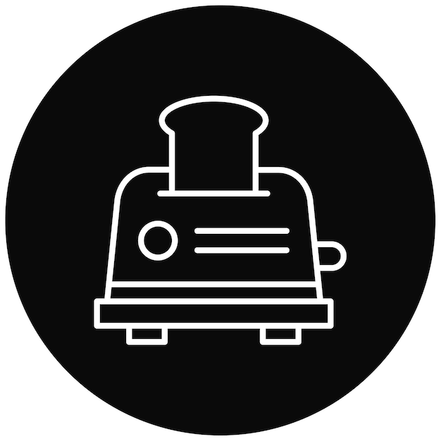 Imagen vectorial del icono de la tostadora Se puede usar para la mañana y el desayuno