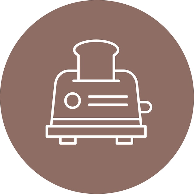 Imagen vectorial del icono de la tostadora Se puede usar para la mañana y el desayuno