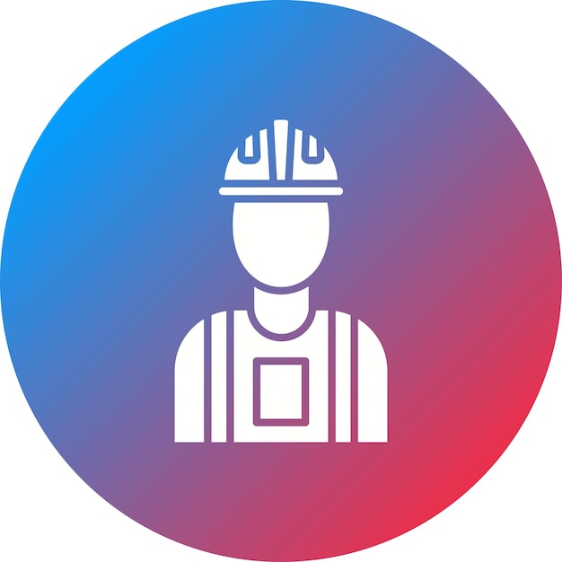 Imagen vectorial del icono del trabajador de la construcción Se puede utilizar para herramientas de construcción