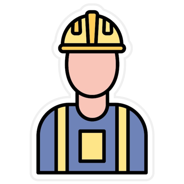 Imagen vectorial del icono del trabajador de la construcción Se puede utilizar para herramientas de construcción