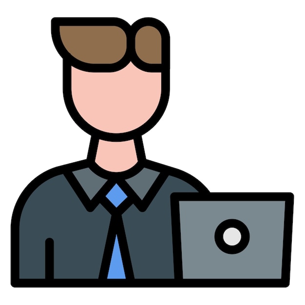 Imagen vectorial del icono del trabajador masculino Se puede utilizar para la fabricación